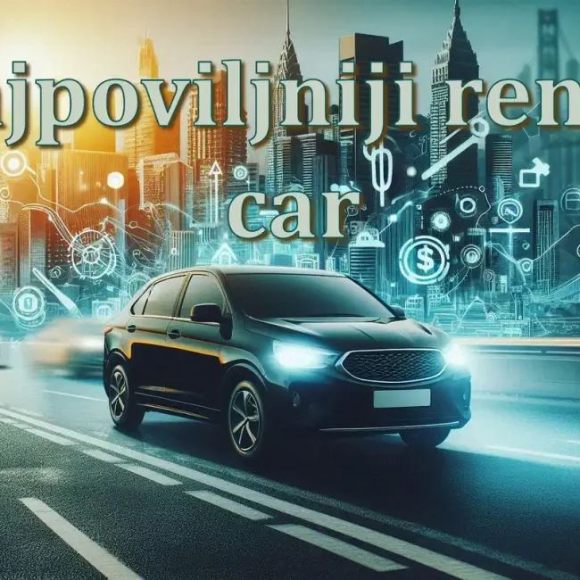 ilustracija voznje rent a car vozila po gradu - najpovoljniji rent a car