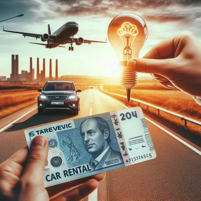 prikaz automobila sa novcanicom na slici - rent a car banja luka cijene